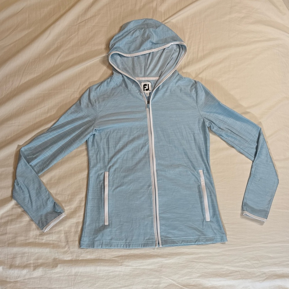 Footjoy Ladies X-Small Blue Space Dye Full Zip Golf Hoodie  29785